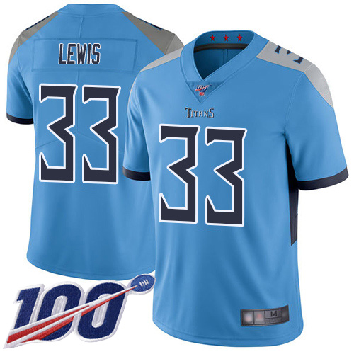 Tennessee Titans Limited Light Blue Men Dion Lewis Alternate Jersey NFL Football #33 100th Season Vapor Untouchable->nfl t-shirts->Sports Accessory